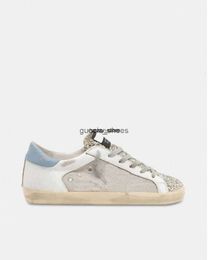 Sneakers Casual Shoes Dirty Shoe Golden Super Star Classic Do-Old Snake Skin Heel Suede Cream Sole White Leather 003