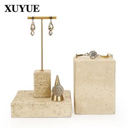 Jewelry Stand Factory direct sales yellow plaster creative metal earring jewelry display stand earrings storage in stock 231025