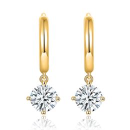 Charming Men Women Earrings Passed Diamond Test 5mm Round Mossanite Earrings Hooks Nice Gift for Friend