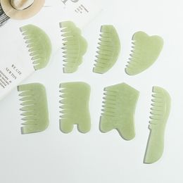 Wholesales Jade Combs Massage Stone Hair Comb Guasha Scraping Scalp Comb Facial Massage Tool Multifunctional Handheld Head Gua Sha Head Caring Head Therapy