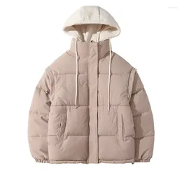 Women's Trench Coats Women Down Cotton Coat 2023 Winter Jacket Puffer Parkas Detachable Sleeve With Live Collar Cotton-Padded Hooded Outwear