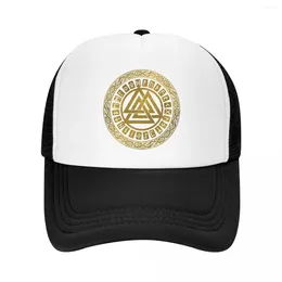 Ball Caps Personalized Gold Viking Runes Baseball Cap Men Women Adjustable Scandinavn Valhalla Odin Trucker Hat Outdoor