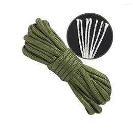 Outdoor Gadgets Parachute Rope Camping Survival 7-cord Braided 4mm Diameter 10 Meter Cord Black