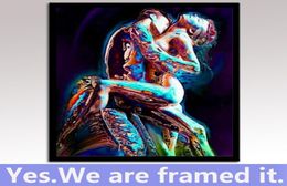 Framed Ready To Hang Wall Art Canvas Print Nudes Men and Women Oil Painting Home Decor for Bedroom9956853