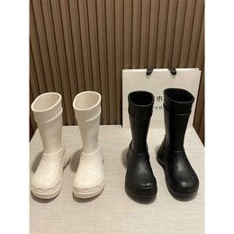 women boots Red Round Head Sleeve Less Knee High Fashion Boots Inside Long Barrel Rainboots Thick Sole Waterproof Rainshoes ankle boots balencaga EBV1L