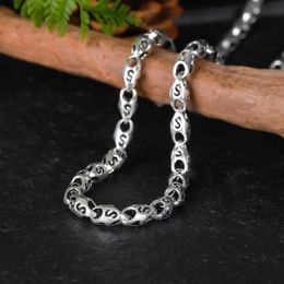 Chokers Vintage Gothic Punk Male Female S925 Sterling Silver S Chains Necklace for Men Women Hip Hop Birthday Party Jewellery Accessories 231025