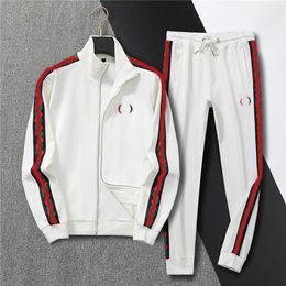 2024 autumn winter fashion Red green stripes twist Men's tracksuit luxury MUSIC Zipper pocket mens designer windbreaker breathable