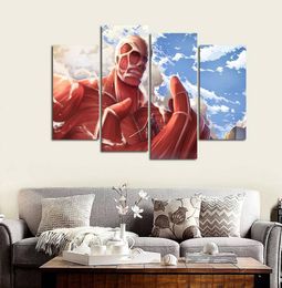 4pcsset Unframed Attack on Titan Lookupon Anime Poster Print On Canvas Wall Art Picture For Home and Living Room Decor9012149