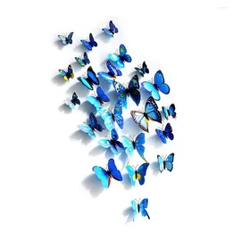 Wall Stickers 12Pcs/Set 3D Simulation Butterflies Mix Sizes Kids Room Art Decal Decoration For Door Window Refrigerator THIN889