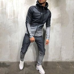 Zipper Tracksuit Men Set Sporting 2 Pieces Sweatsuit Men Clothes Printed Hooded Hoodies Jacket Pants Track Suits Male Dec281202x