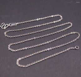 Chains Fine Pt950 Real Platinum 950 Chain Women's Solid 1.2mm Rolo Link O Necklace 42cm Length/3.3g