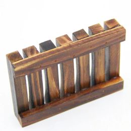 Luxury Wooden Bamboo Soap Dish Tray Holder Storage Rack Plate Box Container for Bath Shower Plate Bathroom Quality