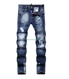 Men's Jeans Y2K Mens Stretch Skinny Quality Street Fashion Slim Fit Male Blue Denim Pants Men Ripped Size 44-54
