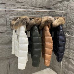 Womens Jacket raccoon fur collar Down Jackets puffer jacket collar Coats Winter Coat Bright black Warm Fashion Parkas Outerwear