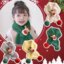 Scarves Children Christmas Cute Scarf Warm Neck Warmer For Toddlers Elk Decoration Winter Soft Thick Neckerchief