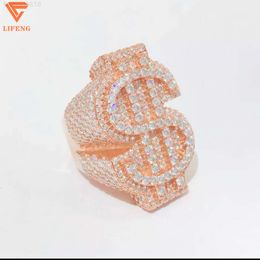 Lifeng Jewelry Custom Classic Mossanite Rings Luxury Mens Moissante Ring Iced Out 925 Sliver Hip Hop Dollar Mossanite Ring Men