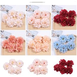 Decorative Flowers 20 Pcs 9cm Artificial Silk Peony Rose Flower Head For DIY Wall Gift Box Scrapbooking Wedding Home Party Decoration