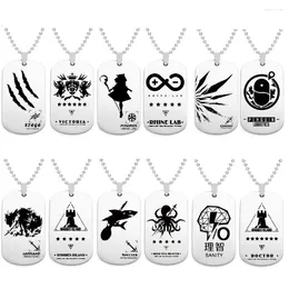 Pendant Necklaces Double-sided Laser Printing Logo Pattern Of Game Animation Series Dog Tag Necklace Stainless Steel Choker For Fans Jewelry