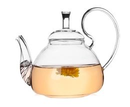 1PC 600ml Heat Resistant With High Handle Flower Coffee Glass Tea Pot Blooming Chinese Glass Teapots J101129304643