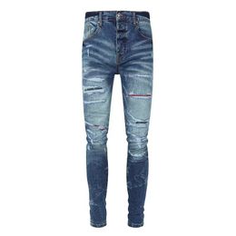 Mens designer jeans denim tears jeans blue slim straight print casual fashion street trend retro simple hip hop 29-38 man jeans skinny plus size designer jeans