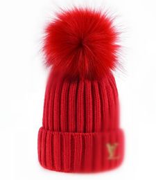 Knitted Caps Autumn Winter Beanies Wholesale Artificial wool ball Skullcap