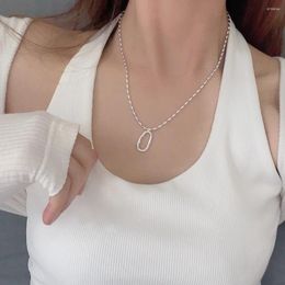 Chains 925 Sterling Silver Irregular Geometric Hollow Out Pendant Necklace For Women Girls Fashion Fine Jewellery Party Daily Birthday