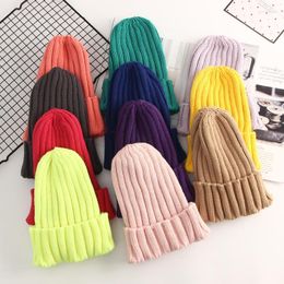 Beanies Beanie/Skull Caps Candy Colors Winter Hat For Women Knitted Warm Soft Trendy Kpop Style Wool Beanie Simple All-match HatBeanie/Skull