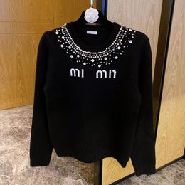 Designer women's wool knit sweater fashion pullover women's autumn and winter clothing women's white loose long sleeve elegant casual top