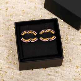 2023 Luxury quality charm stud earring with Colourful design in 18k gold plated have stamp box PS4750A