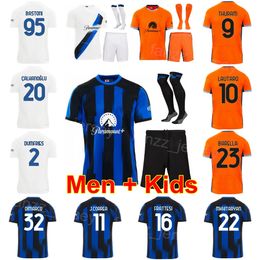 Club 23-24 Soccer Inter 2 DUMFRIES Soccer Jersey Milan Set 32 DIMARCO 16 FRATTESI 23 BARELLA 30 AUGUSTO 95 BASTONI DARMIAN MARTINEZ CALHANOGLU THURAM Football Kits