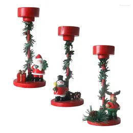 Candle Holders Christmas Candlestick Holder Anti Slip Iron Material Decoration Metal Tea Light Stand Table Home