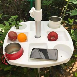 Tea Trays Beach Umbrella Table Tray Snack Water Cup Holder Beverage Bottle For Patio Garden Swimming Pool With Holders