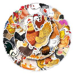 50 pcs chicken cartoon animal graffiti personality creative mobile phone decoration PVC suitcase bicycle skateboard sticker