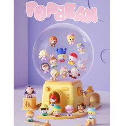 Blind box POP MART Pop Bean Sitting Posture Series Cute Anime Doll Kawaii Figure Model Kids Christmas Gift 231025
