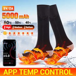 Heated Socks Winter Mah APP Control Electric Heating Thermal Foot Warmer Ski Sports