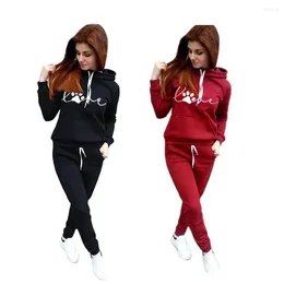 Women's Two Piece Pants 2023 Women Sweatshirts Tracksuit Autumn Ladies Casual Pullover Hoodies Set Outfits Female Sport Suits