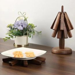Table Mats Insulation Mat Tree-Shaped Wooden Placemat Heat Resistant Protection For Pots Pans Dishes