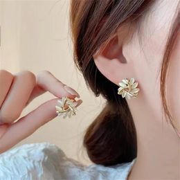 Stud Earrings Fashion Korean Opal Flower Charm Earring For Women Party Elegant Jewellery Gift Pendientes Accessories E418