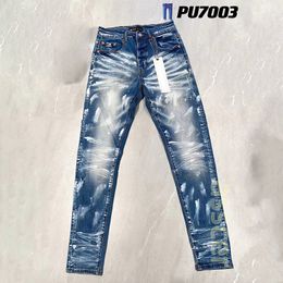 Purple Jeans Mens Designer Skinny Jeans Ripped Biker Slim Straight Skinny Pants For Man Skinny Denim Pants 944