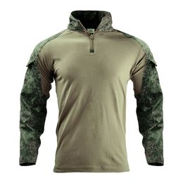 ReFire Gear Men Army Tactical shirt SWA Soldiers Military Combat -Shirt Long Sleeve Camouflage Shirts Paintball 5XL 220325