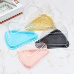 Gift Wrap 100Pcs Cake Box Clear Cupcake Packaging Disposable Triangle Tray Container Wedding Birthday Baby Shower Party Supplies