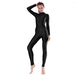 Stage Wear SPEERISE Adult Turtleneck Long Sleeve Unitard For Women Spandex Jumpsuits Full Body Bodysuit Gymnastic Cosplay Zentai Dance