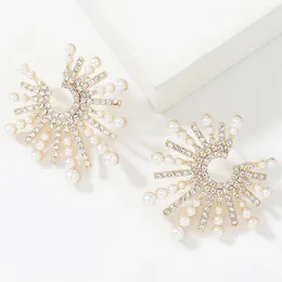 Stud Earrings DOINGPRO Metal Rhinestone Imitation Pearl Sun Flower Casual Party Simple Women's Statement