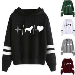 Women's Hoodies Blouse Tops Exercise Punk Outerwear Heartbeat Print Hoodie Sweatshirt Pullover Long Sleeved Comfortable