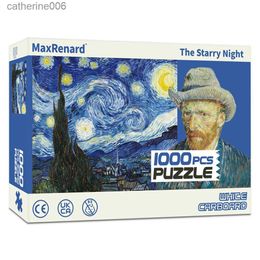 Puzzles MaxRenard 68*49cm Jigsaw Puzzle 1000 Pieces Van Gogh The Starry Sky Oil Painting Art Puzzles Toys for Adults Home DecorationL231025