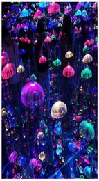 Outdoor LED Jellyfish Fiber Optic Colorful Light Hanging Lights Living Room Restaurant Home Decor Wedding Party Neon Sign Waterpro3952478