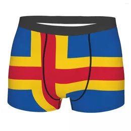 Underpants Mens Boxer Sexy Underwear Flag Of Aland Islands Male Panties Pouch Short Pants Boxing