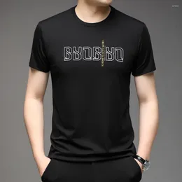 Men's T Shirts Summer Classic Black T-shirt Top Hangs Down To Feel Silky Smooth-skin Soft Round Neck Short Sleeve Tee W7031