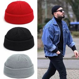 Beanie Skull Caps Cycling Masks Fashion Hip Hop Beanie Knitted Hat Men Skullcap Women Winter Warm Brimless Baggy Melon Cap Cuff Docker Fisherman Beanies Hats 231025