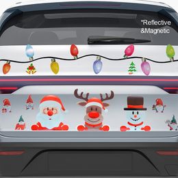 Christmas Decorations christmas decoration Cartoon car stickers magnetism Reflective paste PVC refrigerator magnetic decorate no glue sticker 231024